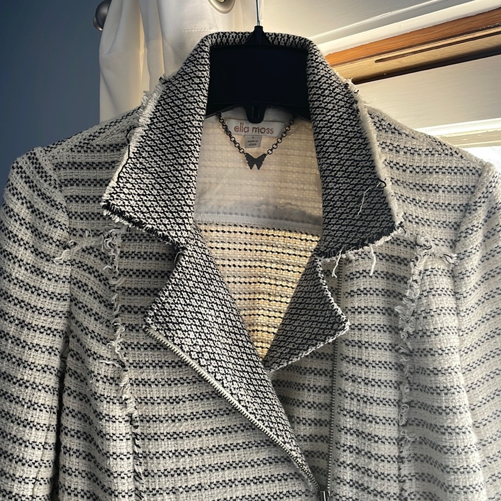 Ella Moss Salinas stripe tweed jacket, size large